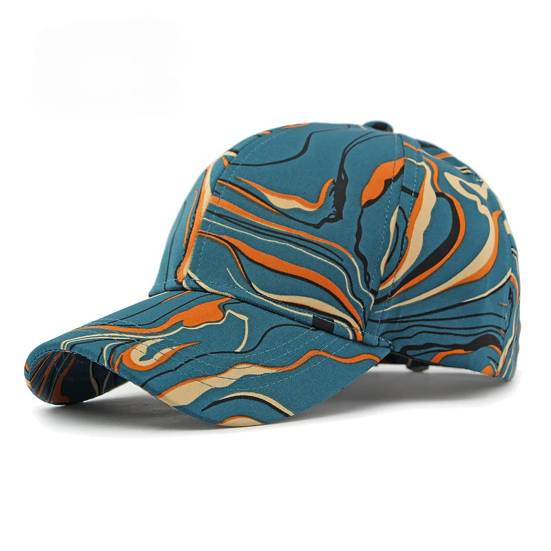 Abstracte print cap dames – Sandrift