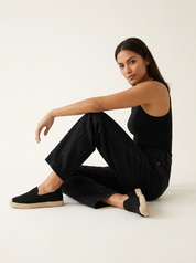 Ademende knit espadrille instappers – Mireille