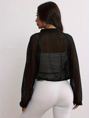 Ademend mesh jack met rits dames – Aero