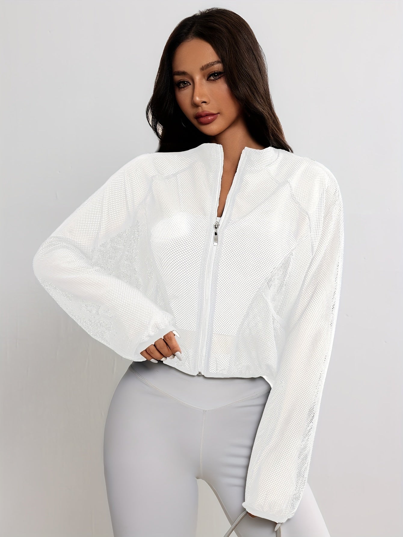 Ademend mesh jack met rits dames – Aero