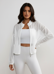 Ademend mesh jack met rits dames – Aero