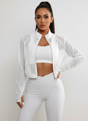 Ademend mesh jack met rits dames – Aero