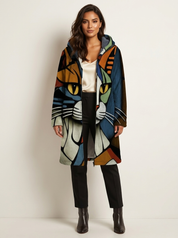Artistieke hoodie jas met kattenprint - Nova