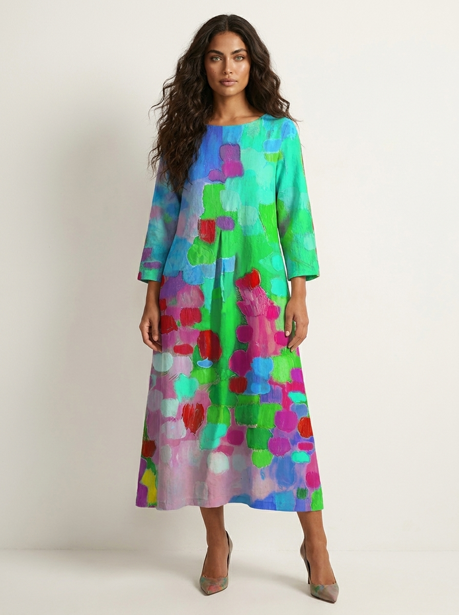 Artistieke maxi jurk met print - Antonella