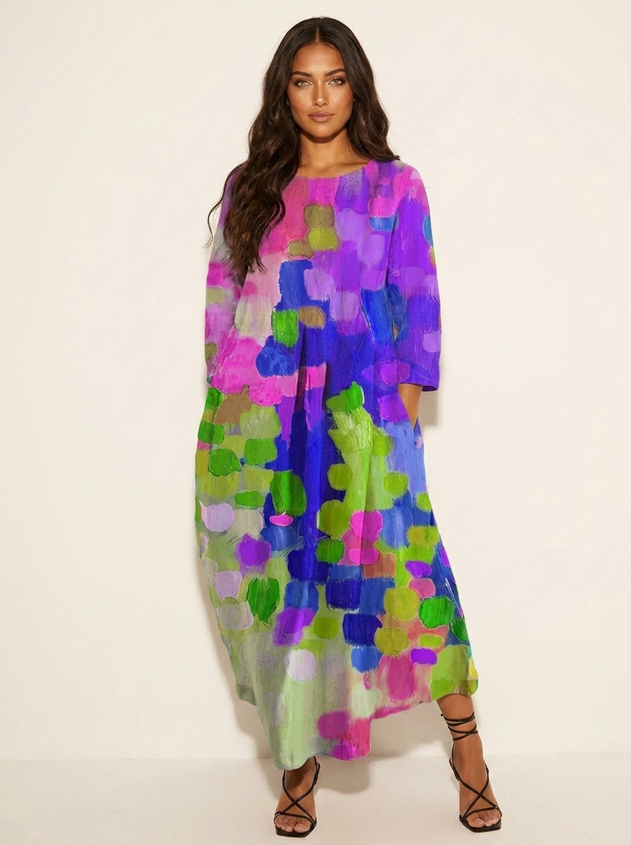 Artistieke maxi jurk met print - Antonella
