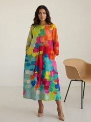 Artistieke maxi jurk met print - Antonella
