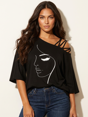 Artistieke off-shoulder top - Lotte