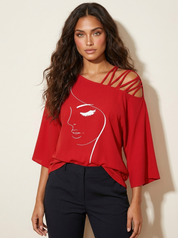 Artistieke off-shoulder top - Lotte