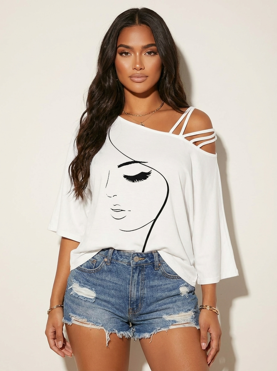 Artistieke off-shoulder top - Lotte