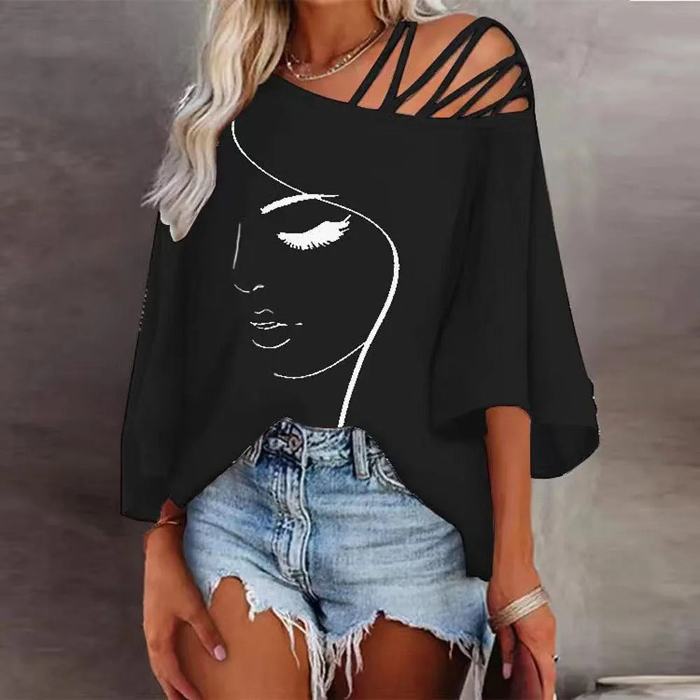 Artistieke off-shoulder top - Lotte