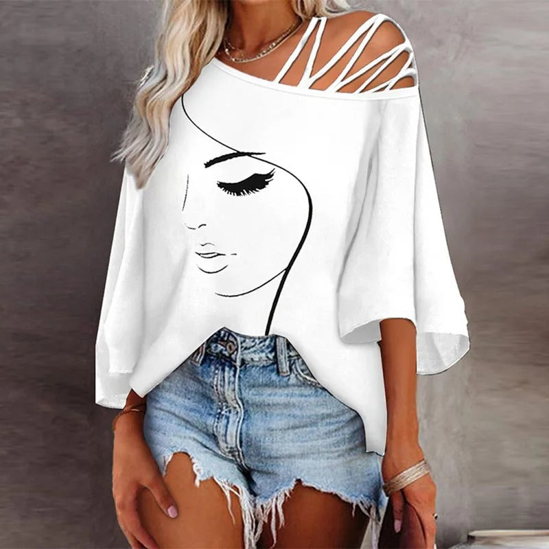Artistieke off-shoulder top - Lotte