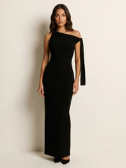 Asymmetrische avondjurk met strikdetail - Valentina