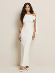 Asymmetrische avondjurk met strikdetail - Valentina