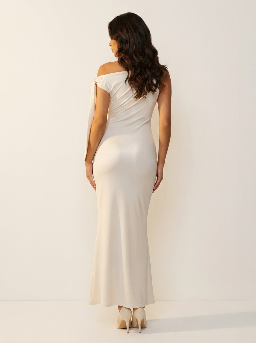 Asymmetrische avondjurk met strikdetail - Valentina