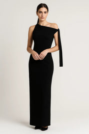 Asymmetrische avondjurk met strikdetail - Valentina