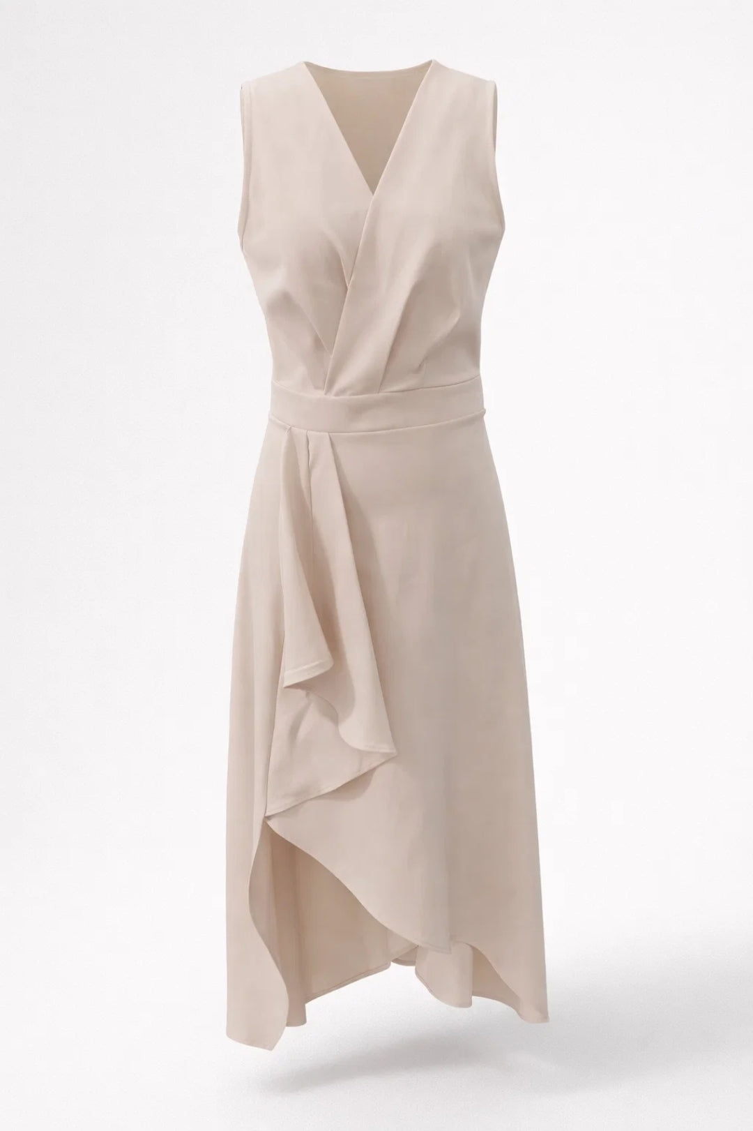 Asymmetrische overslag midi jurk - Amélie
