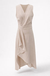 Asymmetrische overslag midi jurk - Amélie