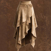 Asymmetrische suede wikkelrok – Alina