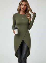 Asymmetrische wikkel tuniek dames met stretch – Livia