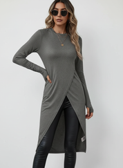 Asymmetrische wikkel tuniek dames met stretch – Livia