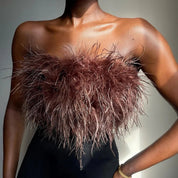 Bandeau top met veren - Valentina