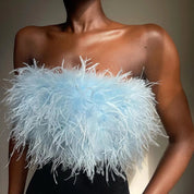 Bandeau top met veren - Valentina