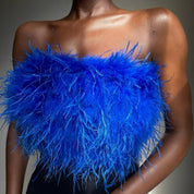 Bandeau top met veren - Valentina