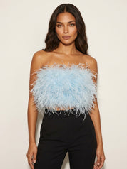 Bandeau top met veren - Valentina