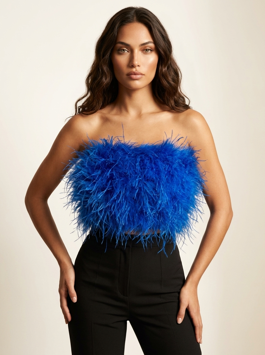 Bandeau top met veren - Valentina