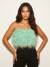 Bandeau top met veren - Valentina