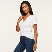 Basic dames T-shirt met V-hals – Amy