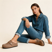 comfortabele en ergonomische damespantoffels met optimale ondersteuning.