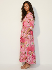 Bloemen maxi jurk met V-hals - Benthe