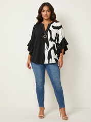 Bloemenblouse met ruchemouwen - Fleur