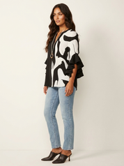 Bloemenblouse met ruchemouwen - Fleur