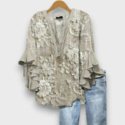 Bloemenblouse met ruchemouwen - Fleur