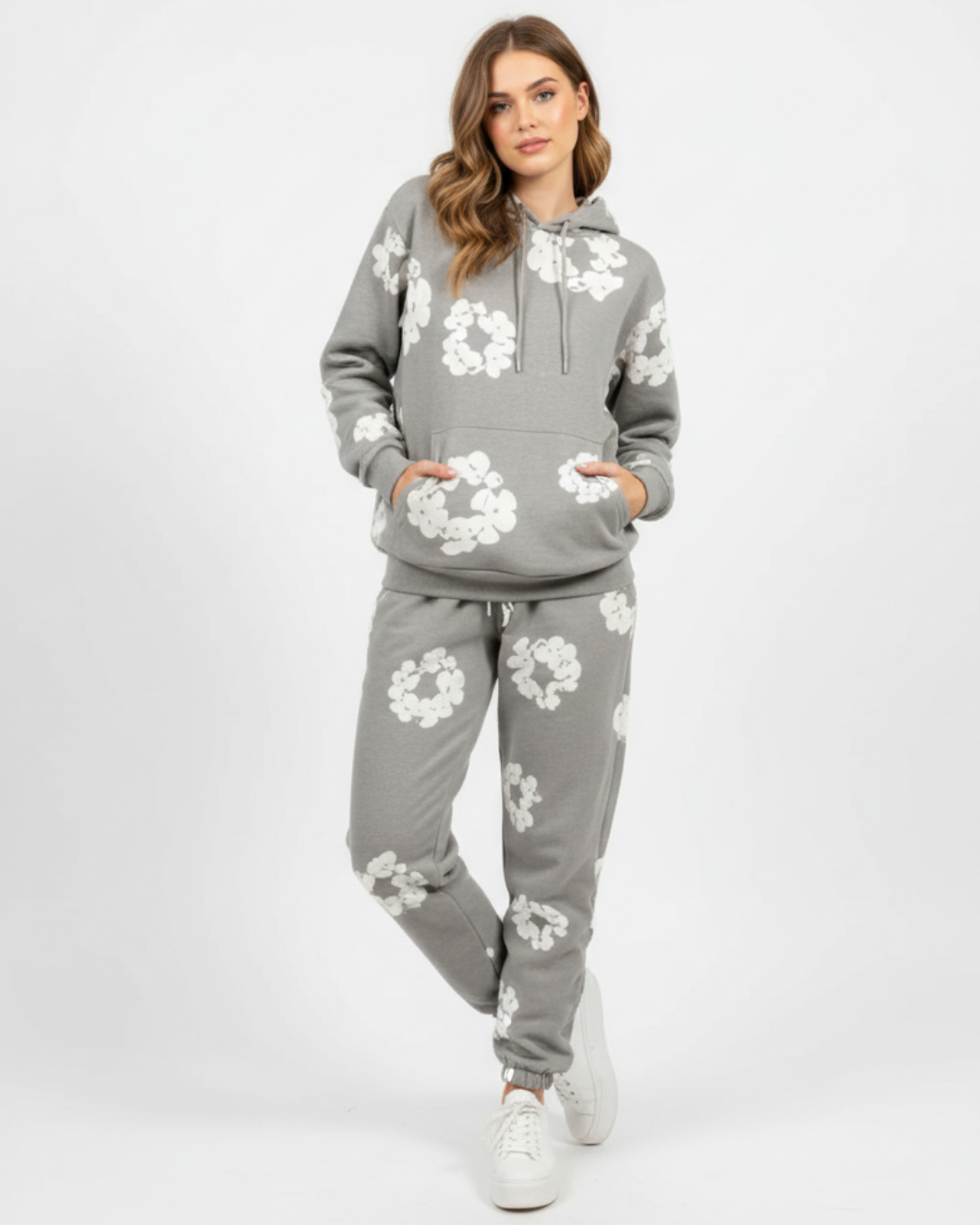 Bloemenprint trainingspak – unisex hoodie & jogger