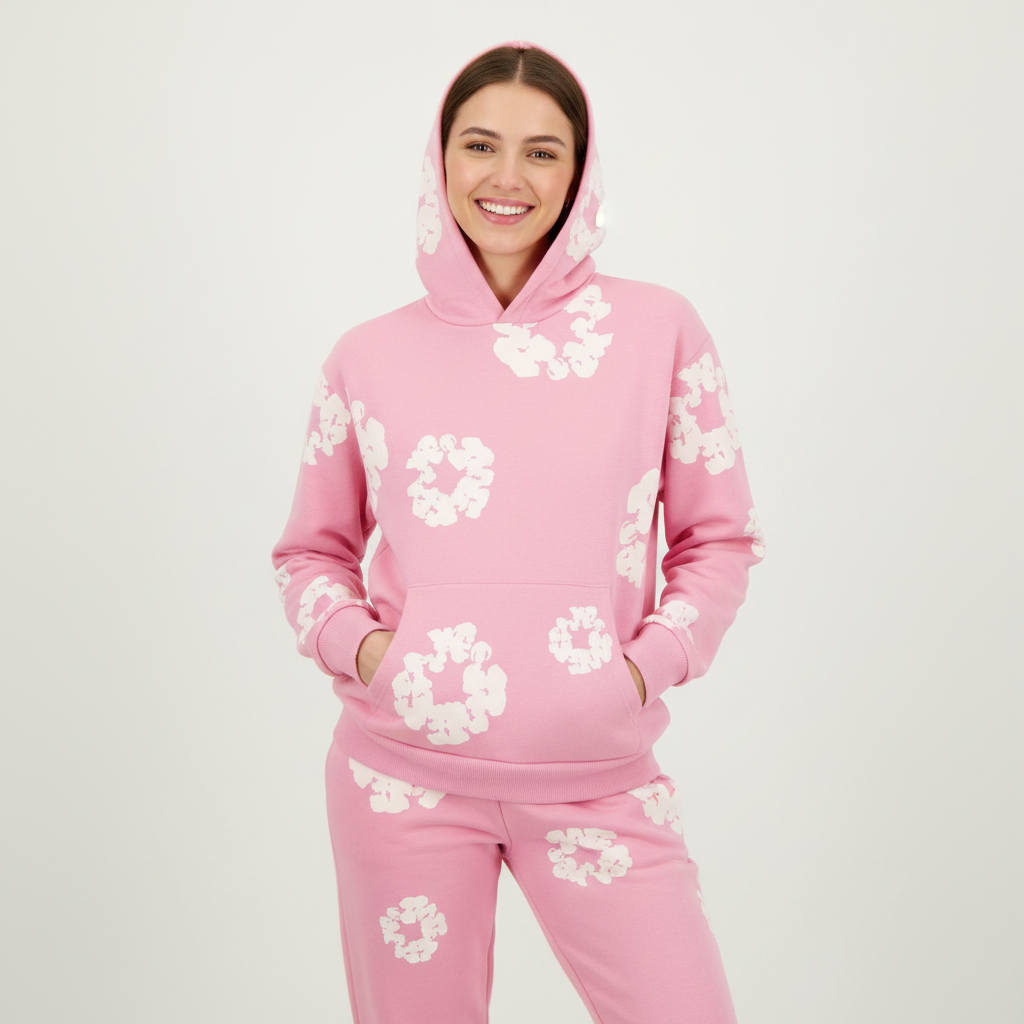 Bloemenprint trainingspak – unisex hoodie & jogger