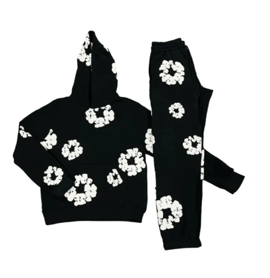 Bloemenprint trainingspak – unisex hoodie & jogger