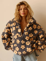 Bloemen teddy dames pullover – Fleur