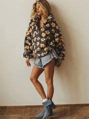 Bloemen teddy dames pullover – Fleur