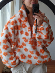 Bloemen teddy dames pullover – Fleur