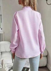 Blouse met ruches en elegante kraag - Charlotte