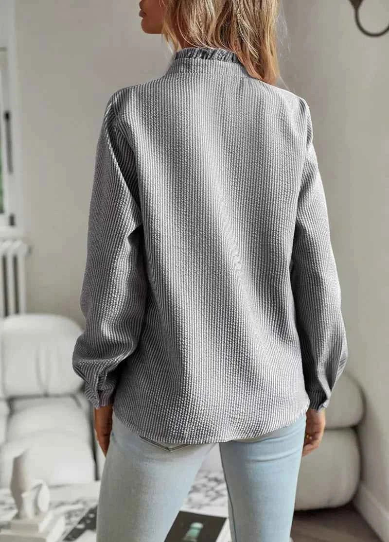 Blouse met ruches en elegante kraag - Charlotte
