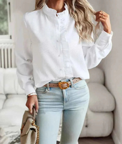 Blouse met ruches en elegante kraag - Charlotte