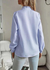 Blouse met ruches en elegante kraag - Charlotte