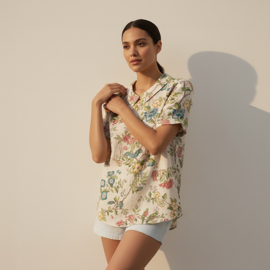 elegante damesblouse met romantische en tijdloze uitstraling.