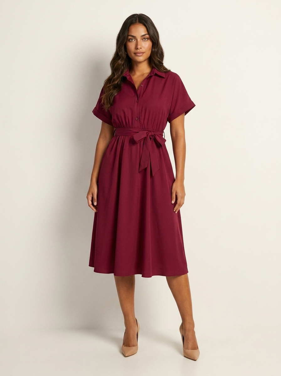 Blousejurk met tailleceintuur - Sophie