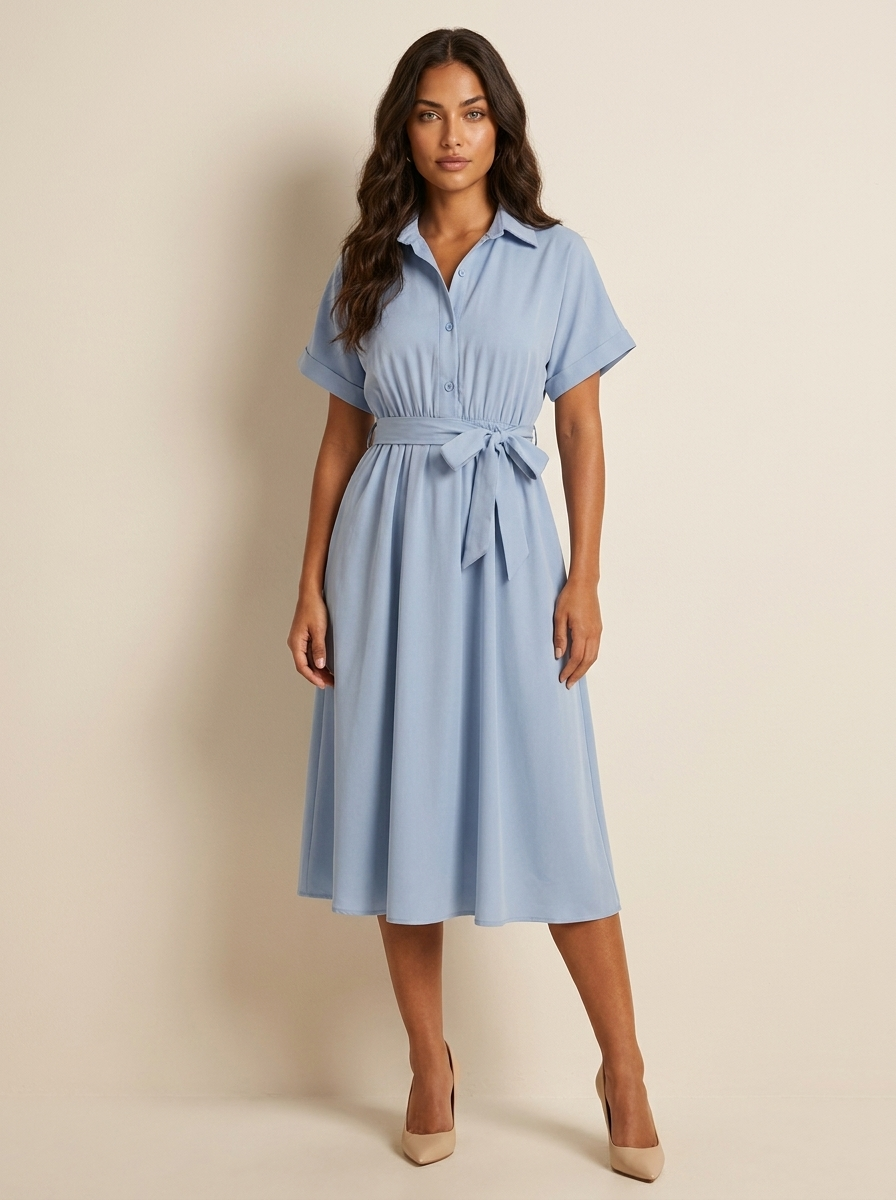 Blousejurk met tailleceintuur - Sophie