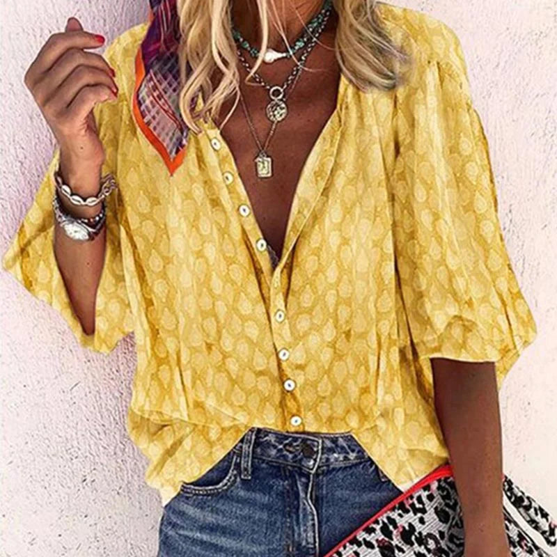 Bohemian blouse met subtiele print - Luna